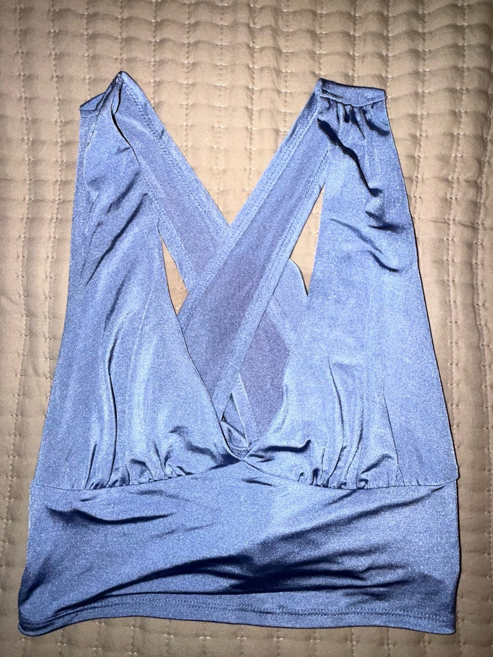 Urban Outfitters Light Blue Satin Crossover crop